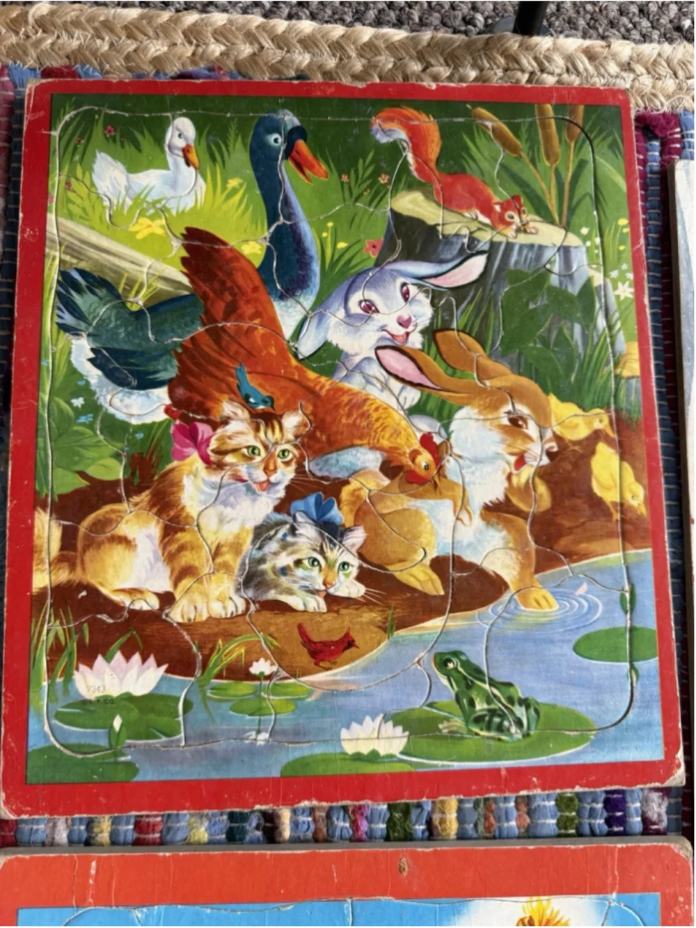 Vintage Cardboard Jigsaw Puzzles Lot (10) 1940-1950 Various Condition.